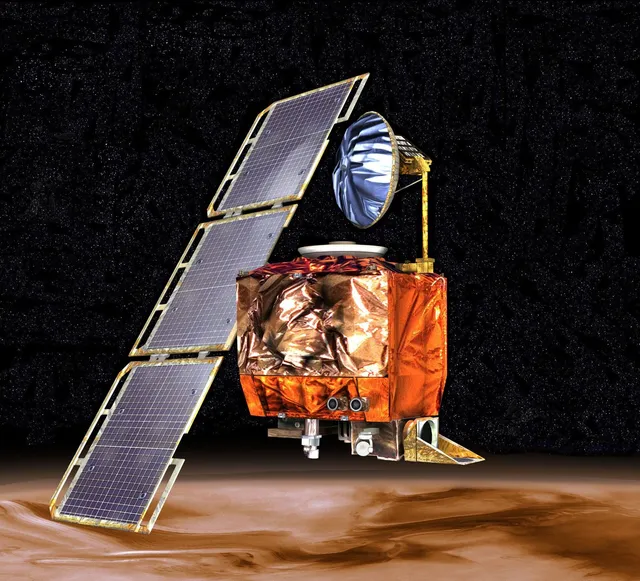La sonda Mars Climate Orbiter (dibujo de la NASA). Se perdió en 1999 por un error de unidades