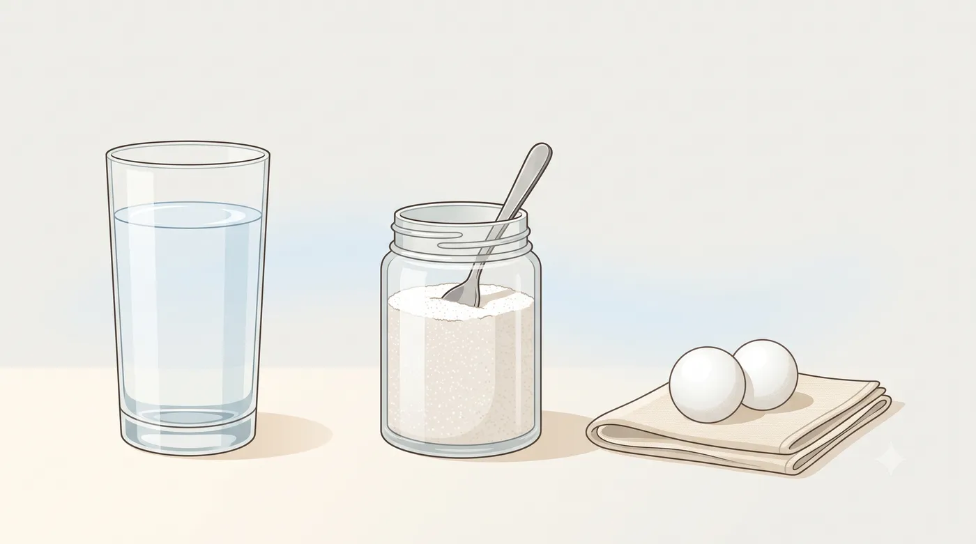 Todo lo que hay aquí está hecho de moléculas: el agua del vaso, el azúcar del tarro, las bolas de naftalina… y el aire de alrededor. Un líquido, dos sólidos y un gas.